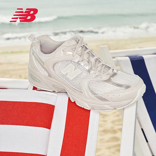 new balance NB官方男鞋女鞋MR530系列百搭运动休闲鞋 浅奶茶色 36(脚长22cm)