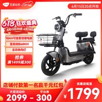 五星钻豹电动车新国标48V电瓶车男女代步车轻便两轮电动自行车 B10 B10plus-18锂电版 合金灰