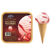 MUCHMOORE 玛琪摩尔 新西兰进口草莓酸奶味冰淇淋 2L+脆皮蛋筒20个
