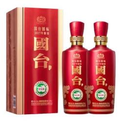GUOTAI 国台 国标酒 53度酱香型白酒 大曲坤沙真实年份酒 开盖有奖500ml礼盒装 国标2017*整箱6瓶