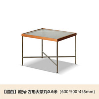 PLUS会员：YESWOOD 源氏木语 现代简约小户型方形玻璃茶几 方形 0.6m