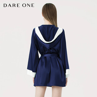 DARE ONE真丝睡衣女LE SPORT桑蚕丝撞色睡袍轻奢春夏家居服晨袍