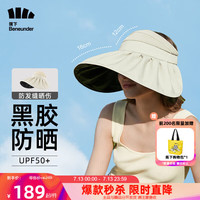 蕉下 Beneunder防晒帽遮阳帽女帽子太阳帽大帽檐防紫外线空顶帽黑胶贝壳帽象