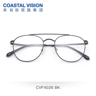 Coastal Vision 镜宴 光学1.74高度数近视眼镜 钛+金属-全框-4026BK-黑色 依视路钻晶A+现片