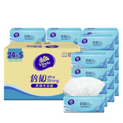 百亿补贴vinda维达抽纸倍韧s码100抽24包3层软抽面巾纸餐巾整箱装133x