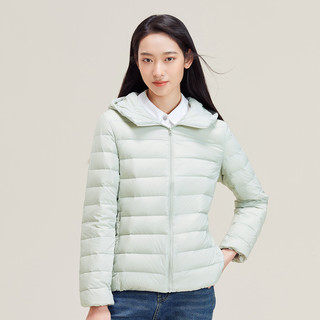 雪中飞 SNOWFLYING2022短款羽绒服女连帽时尚轻薄宽松大码运动休闲轻便外套潮 165/92B 柚黄色|3101