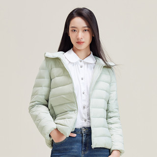 雪中飞 SNOWFLYING2022短款羽绒服女连帽时尚轻薄宽松大码运动休闲轻便外套潮 165/92B 柚黄色|3101