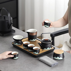 尚言坊 功夫茶具套装2023新款家用办公室会客中式茶壶茶杯轻奢高档礼盒装
