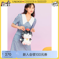 Lagogo拉谷谷2023年夏季新款学院风连衣裙女娃娃领