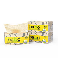 BABO 斑布 压花抽纸大包本色竹浆卫生纸巾4层加厚干湿两用 80抽3包装