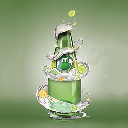 perrier 巴黎水 进口含气天然矿泉水气泡水整箱法国原装 330ml*4瓶