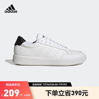 adidas 阿迪达斯 官方轻运动NOVA COURT男子网球文化休闲板鞋小白鞋 白/黑 40.5(250mm)