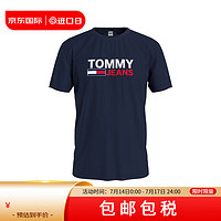 TOMMY HILFIGER 短袖T恤男士 送男友礼物 DM0DM15379 C87深蓝色 S