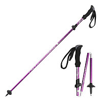 TFO 户外登山杖 徒步健走登山拐杖超轻便携式折叠手杖2402215 紫色