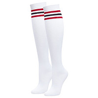 TTYGJ 高尔夫球袜子 女士过膝长袜 百搭女款休闲长筒运动棉袜 白色 均码
