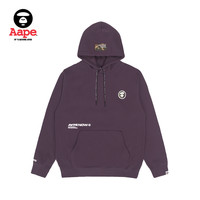 Aape 旗舰店男装秋冬猿颜徽章字母印花抽绳薄绒连帽卫衣3900XXJ