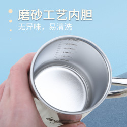 佳诺曼 316L不锈钢小学生水杯防摔带刻度幼儿园牛奶杯儿童宝宝防烫口杯子