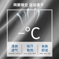Deerway德尔惠冰丝T恤男夏户外运动透气宽松短袖男生健身跑步灰色速干衣