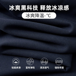 森马集团品牌GLM冰丝短袖t恤男夏季凉感透气男士潮牌白色体恤衫C 藏蓝#笔画山色X XL