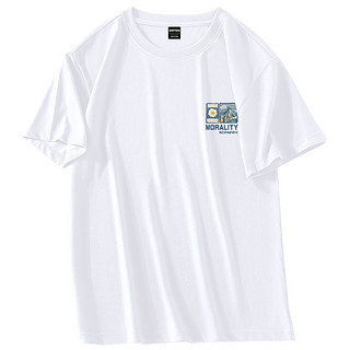 森马集团品牌GLM冰丝短袖t恤男夏季凉感透气男士潮牌白色体恤衫C 藏蓝#GL调皮表情 5XL