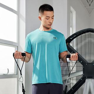 361运动t恤男2022年春季新款跑步健身短T圆领弹力舒适透气短袖 XL 溢水绿