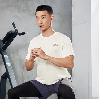 361°361运动t恤男2022年春季新款跑步健身短T圆领弹力舒适透气短袖 XXL 芒果雪糕色