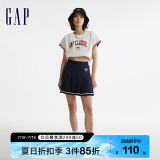 Gap 盖璞 女装夏季新款LOGO法式圈织软卫衣591199短袖上衣