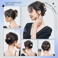 SANFU 三福 抓夹水晶花爪夹气质鲨鱼夹高级感发饰饰品发夹女2023新款头饰