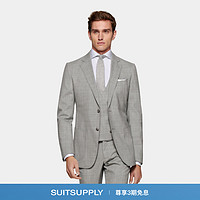 SUITSUPPLY-浅灰色S120支热带羊毛双排扣男士背心马甲