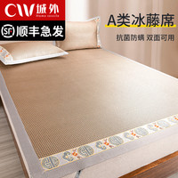 城外 Home textile藤席冰丝凉席2023新款夏天夏季可水洗学生宿舍冬夏两用床笠滕席子