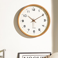 抖音超值购：新款日式挂钟仿实木客厅家用静音现代简约创意时钟挂墙钟表