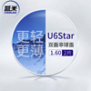 CHEMILENS 凯米 双非 1.60防蓝光U6 star 双非镜片 2片+ 送百款镜架一副（含钛材架）