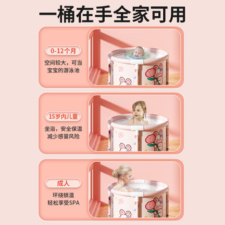 婴儿游泳桶家用宝宝泡澡桶洗澡桶儿童折叠浴桶游泳池浴缸可坐大号 超大号-大人可用蓝鲸鱼+20个浴袋+收纳袋（送礼包）