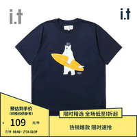 :CHOCOOLATE it :CHOCOOLATE男装短袖t恤2023夏季新品街头潮流CLTEU05K NYX/藏青色 M