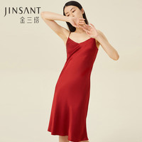 JINSANTA 金三塔 重磅真丝睡裙19姆米桑蚕丝简约性感吊带睡裙睡衣YSFCC301焦糖红XL