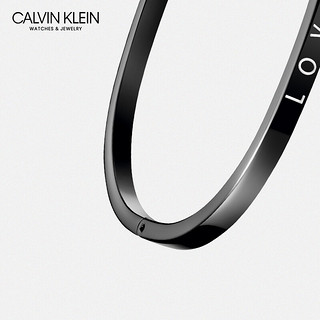 CK凯文克莱（Calvin Klein）hook ext.护刻系列延伸款首饰 PVD黑色细手镯 KJ06BD1901XS 黑色/白色 (XS号)