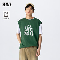 森马 Semir背心男2023夏季新款宽松时尚潮流街头风简约字母印花无袖上衣