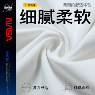 NASA LIKE重磅纯棉短袖t恤男女夏季宽松圆领打底衫休闲情侣oversize半袖衣 灰色 L  推荐110-130斤