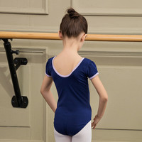 Sansha 法国三沙儿童练功服短袖芭蕾舞蹈连体服蝴蝶结形体服女