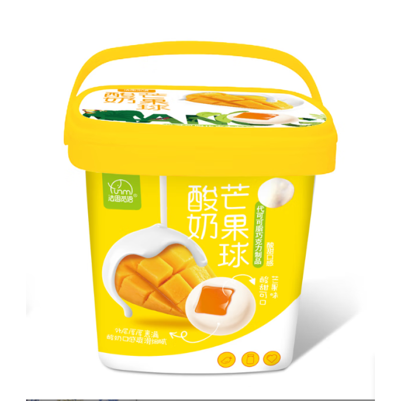 法思觅语酸奶蓝莓山楂球桶装糖果夹心巧克力豆儿童解馋营养健康圣诞节礼物 芒果味138g
