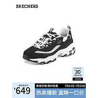 SKECHERS 斯凯奇 经典黑白熊猫鞋女士休闲鞋情侣厚底运动896121\/894129 黑色/白色/BKW 37