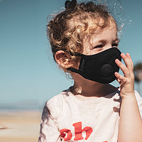 AIRINUM 睿铂 2.0系列瑞典防飞沫防尘防晒小学生小孩宝宝婴幼儿防护口罩 玛瑙黑S