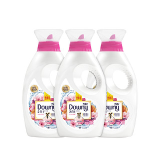 Downy 当妮 花萃云柔系列 2合1洁净柔顺洗衣液 700g*3瓶 淡粉樱花