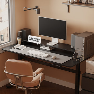 Brateck北弧 电动升降桌 电脑桌 站立办公升降桌 工作升降台 K1黑1.18米