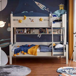 LINSY KIDS儿童双层床两层上下床铺高低小户型省空间实木脚家具 DF1A-C高低床（不含床垫） 1200mm*1900mm