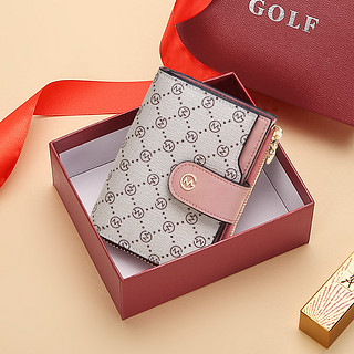 GOLF 高尔夫 礼盒装复古印花零钱包多功能多卡位卡包简便钱包女