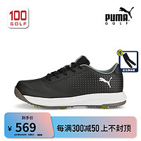 PUMA 彪马 高尔夫球鞋男23新品Fusion Tech防滑舒适Golf运动男鞋 黑色-灰色 40码