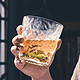 德梵蒂日式冰川纹玻璃茶杯家用ins风杯子加厚防烫玻璃杯啤酒杯 冰川矮杯1个