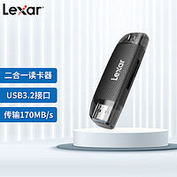 Lexar 雷克沙 SD/TF卡 双卡二合一读卡器高速USB3.2 Type-c双接口