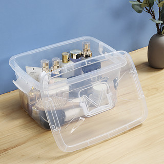88VIP：Maryya 美丽雅 包邮 美丽雅透明手提收纳箱1只桌面多功能收纳盒玩具整理箱储物箱